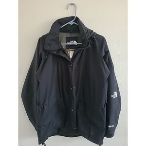 Vintage'90s The North Face Gore-Tex Mountain Jacket Double Zipper Black Women L
